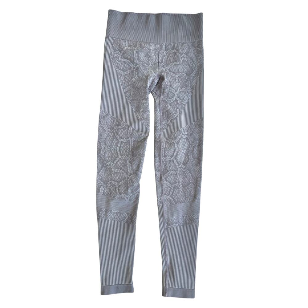 Varley Quincy Snake Jacquard Seamless Leggings Gray Sculpt Ribbed Small